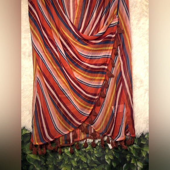 Striped Multicolor Sleeveless Coverup Dress - Picture 4 of 12